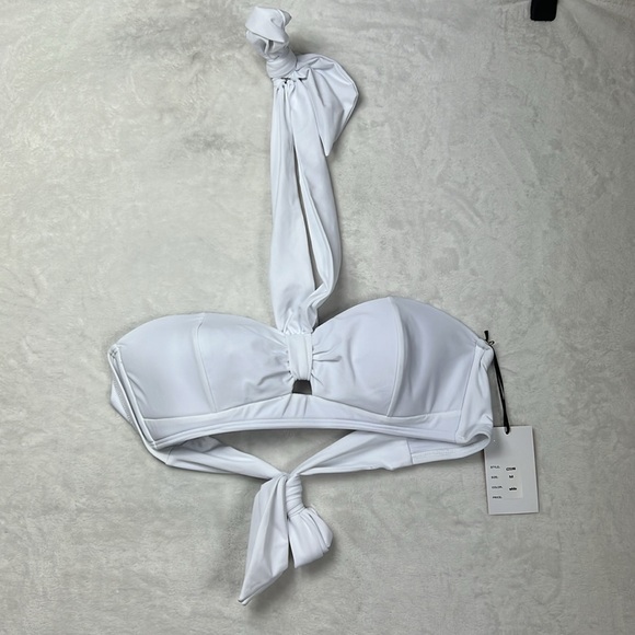 Unique Vintage White Marylin Monroe Pin-up Padded Halter Swim Bikini Top New - Picture 2 of 10